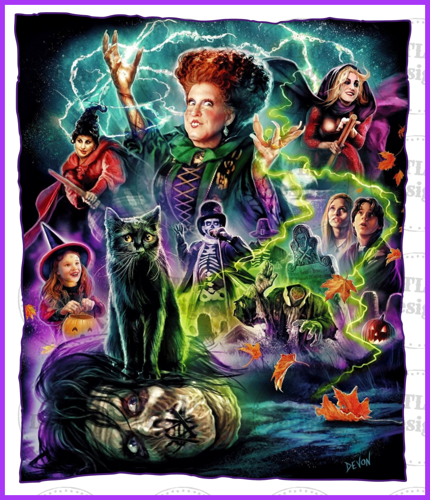 Halloween Theme- Hocus Pocus Torn Page Full Color Transfers