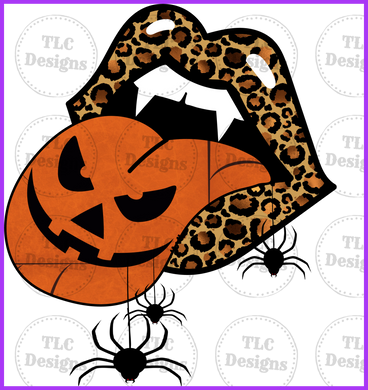 Halloween Theme- Jacko Tongue With Spiders Full Color Transfers