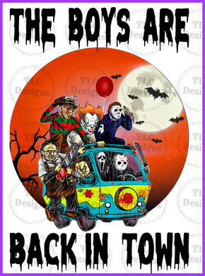 Halloween Theme- The Boys Are Back Full Color Transfers