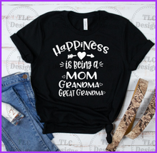 Load image into Gallery viewer, Happiness Is Being A Mom Grandma Greatgrandma Full Color Transfers
