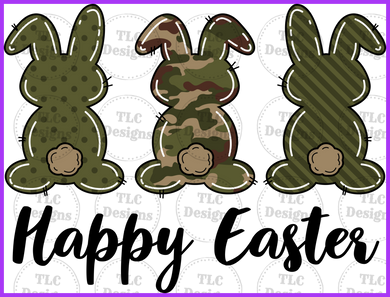 Happy Easter Camo Full Color Transfers