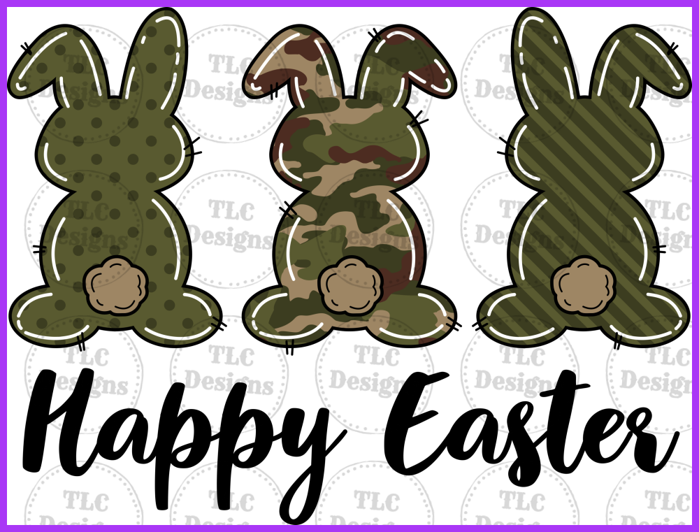 Happy Easter Camo Full Color Transfers