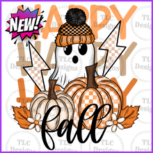 Load image into Gallery viewer, Happy Fall Ghost Checkered Full Color Transfers
