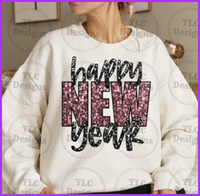 Load image into Gallery viewer, Happy New Year Faux Sequins Full Color Transfers
