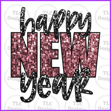 Load image into Gallery viewer, Happy New Year Faux Sequins Full Color Transfers
