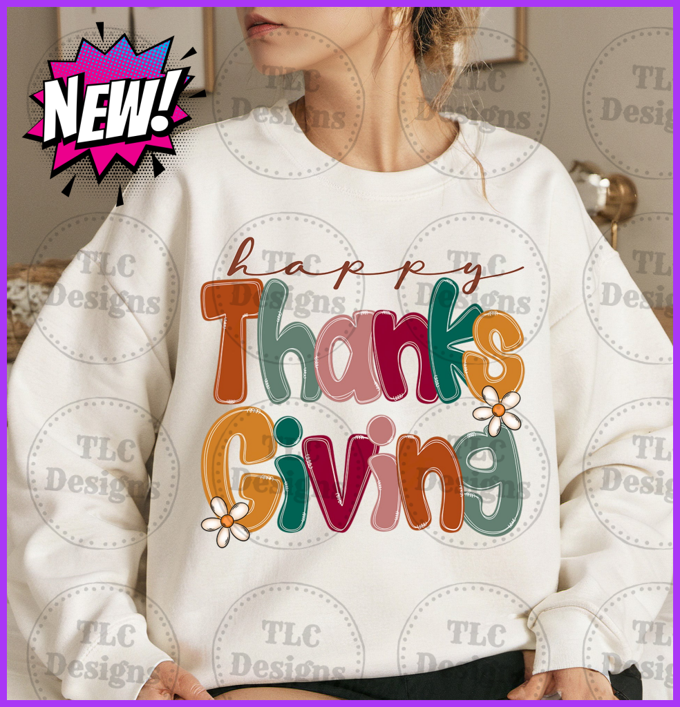 Happy Thanksgiving Doodle Full Color Transfers