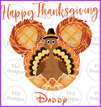 Load image into Gallery viewer, Happy Thanksgiving Mickey/Turkey Full Color Transfers
