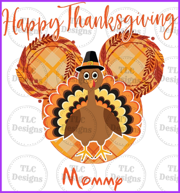 Happy Thanksgiving Mickey/Turkey Full Color Transfers