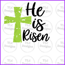 Load image into Gallery viewer, He Is Risen Green Cross Full Color Transfers
