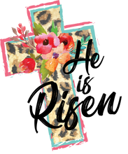 Load image into Gallery viewer, He Is Risen Floral Cross Full Color Transfers
