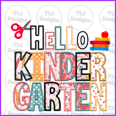 Hellokindergarten Faux Embroidery Full Color Transfers
