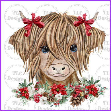 Highland Cow Christmas Full Color Transfers