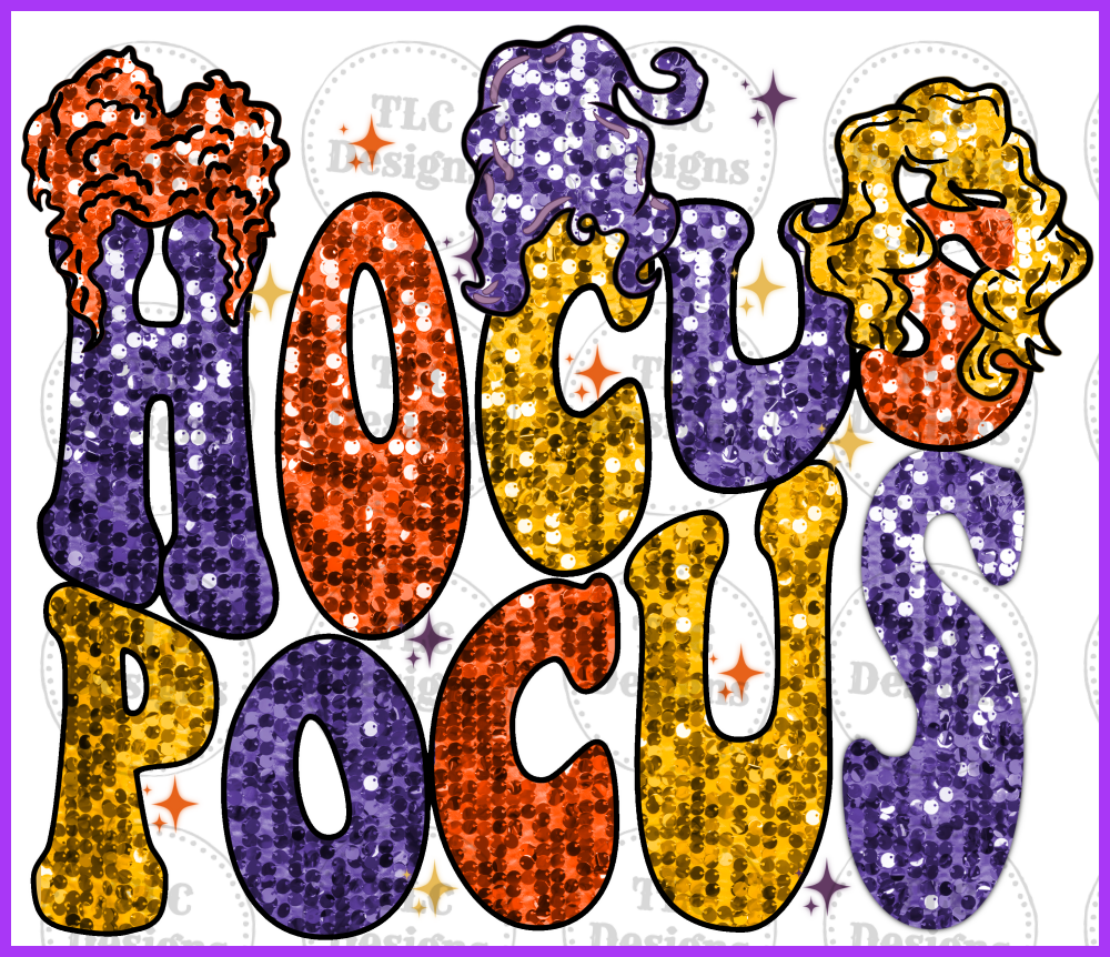 Hocus Pocus Faux Sequins Full Color Transfers