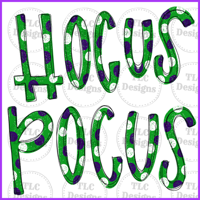 Hocus Pocus Green And Purple Full Color Transfers