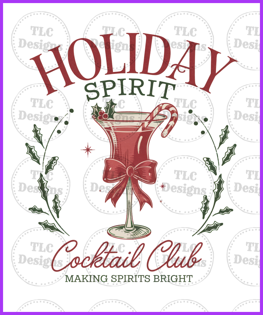 Holiday Spirit Cocktail Club Full Color Transfers