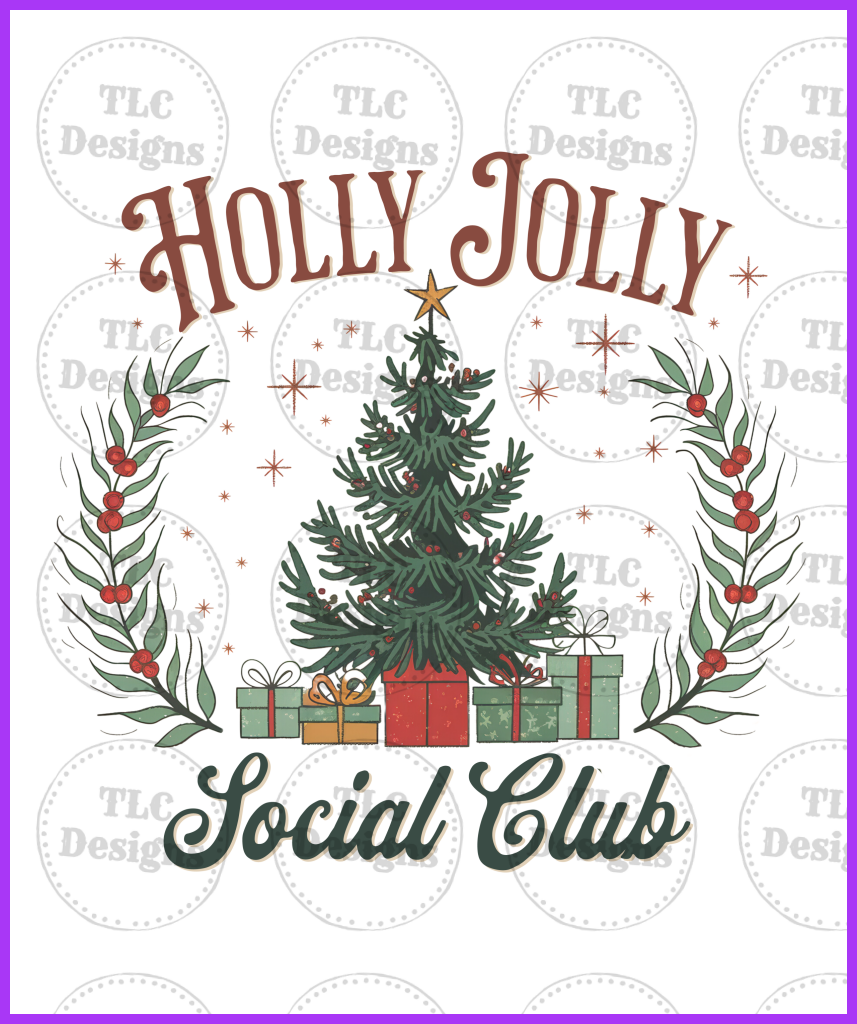Holly Jolly Social Club Full Color Transfers