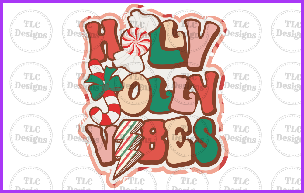 Holly Jolly Vibes With Bolt Full Color Transfers