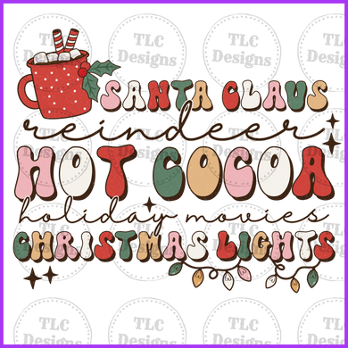 Hot Cocoa Christmas Light Full Color Transfers