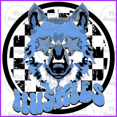 Huskies Carolina Blue And Black Full Color Transfers