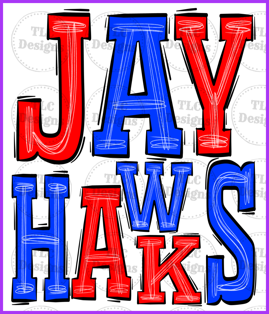 Jayhawks Red And Blue Full Color Transfers