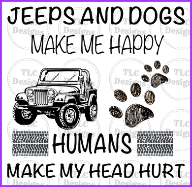 Jeeps And Dogs Full Color Transfers