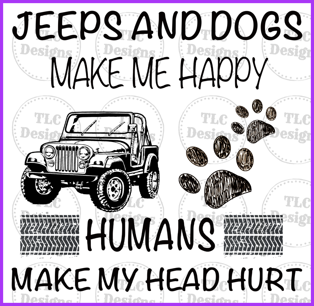Jeeps And Dogs Full Color Transfers