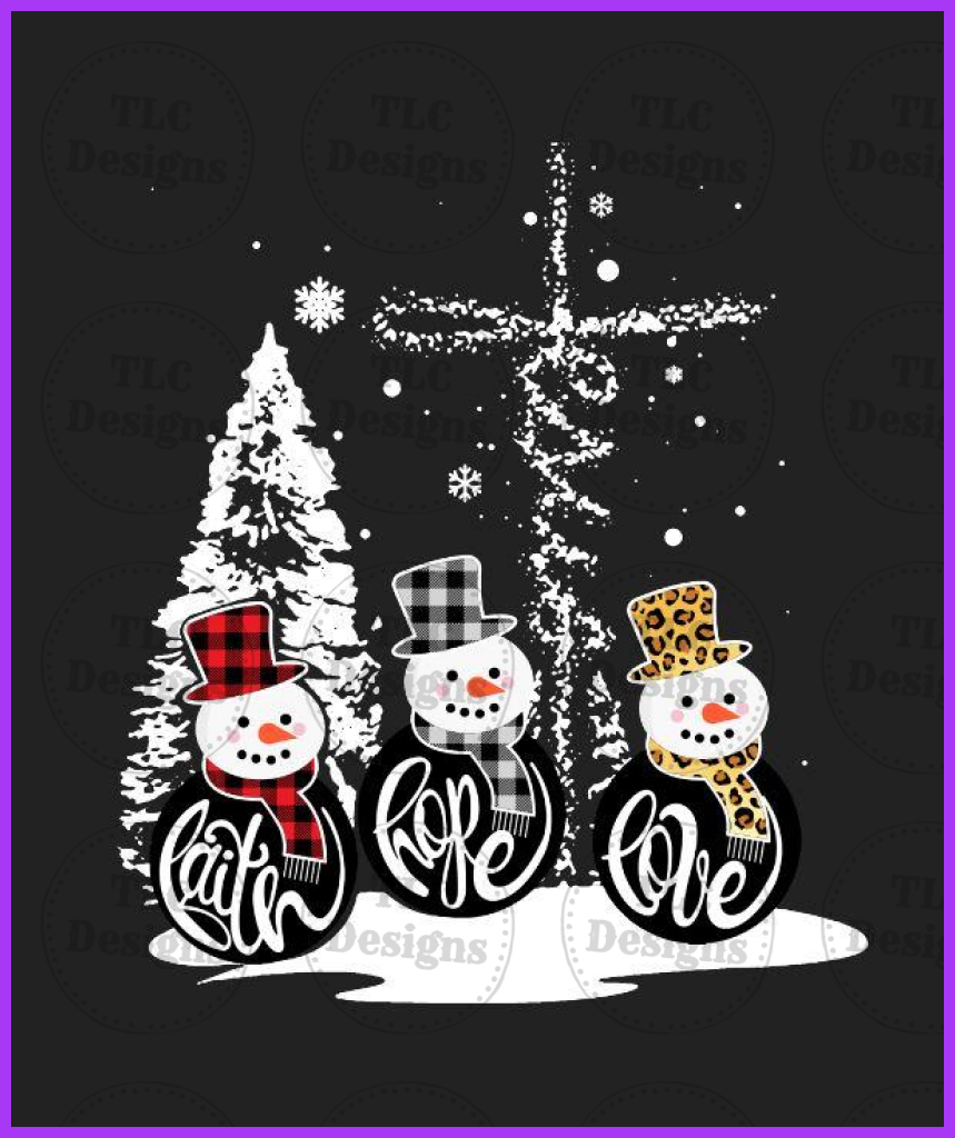 Jesus Snowmen Full Color Transfers