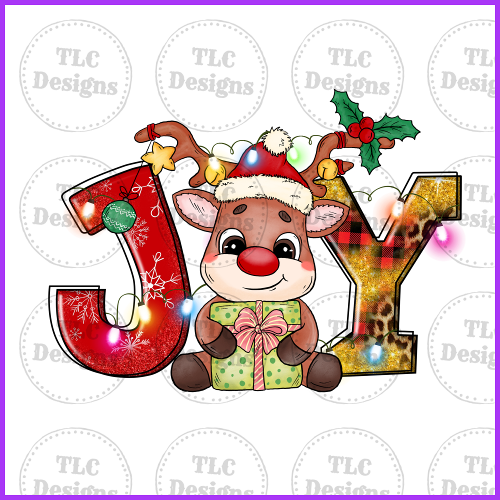 Joy Reindeer Full Color Transfers