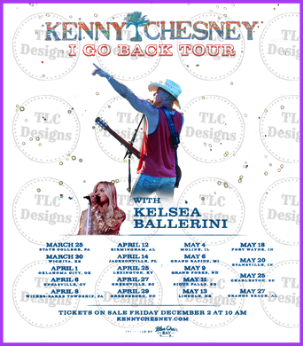 Kenny Chesney Tour Full Color Transfers