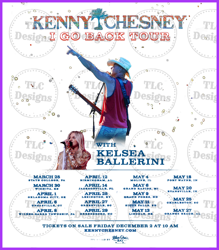 Kenny Chesney Tour Full Color Transfers