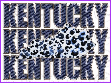 Leopard And Denim Kentucky Full Color Transfers