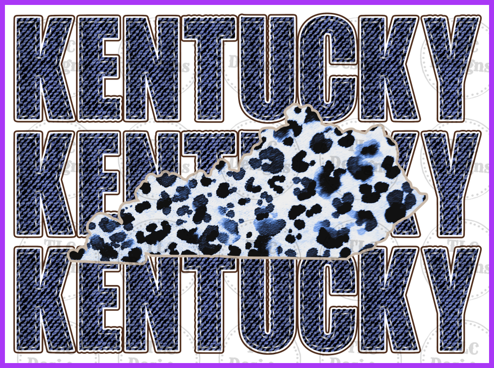 Leopard And Denim Kentucky Full Color Transfers