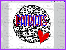 Load image into Gallery viewer, Leopard Basketball- Can Customize With Your Team Name And Colors Full Color Transfers

