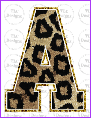 Leopard Chenille Letters Full Color Transfers