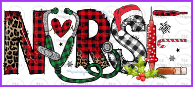 Leopard Christmas Nurse Full Color Transfers