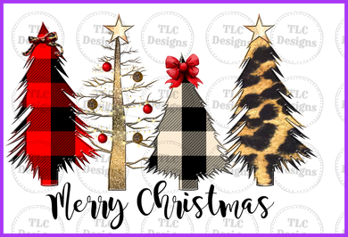 Leopard Christmas Trees Full Color Transfers