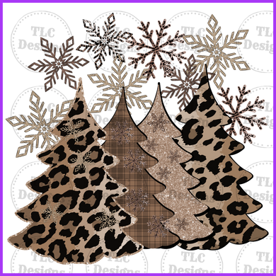 Leopard Christmas Trees Full Color Transfers