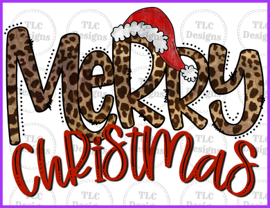 Leopard Merry Christmas Full Color Transfers
