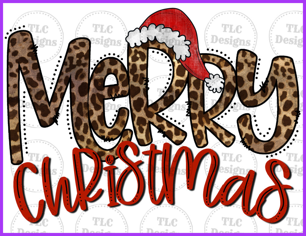 Leopard Merry Christmas Full Color Transfers