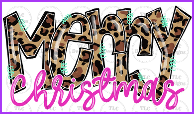 Leopard Merry Christmas Full Color Transfers