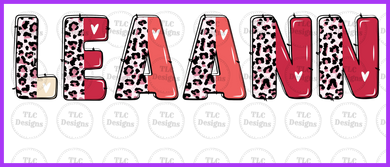 Leopard Valentine Name Full Color Transfers