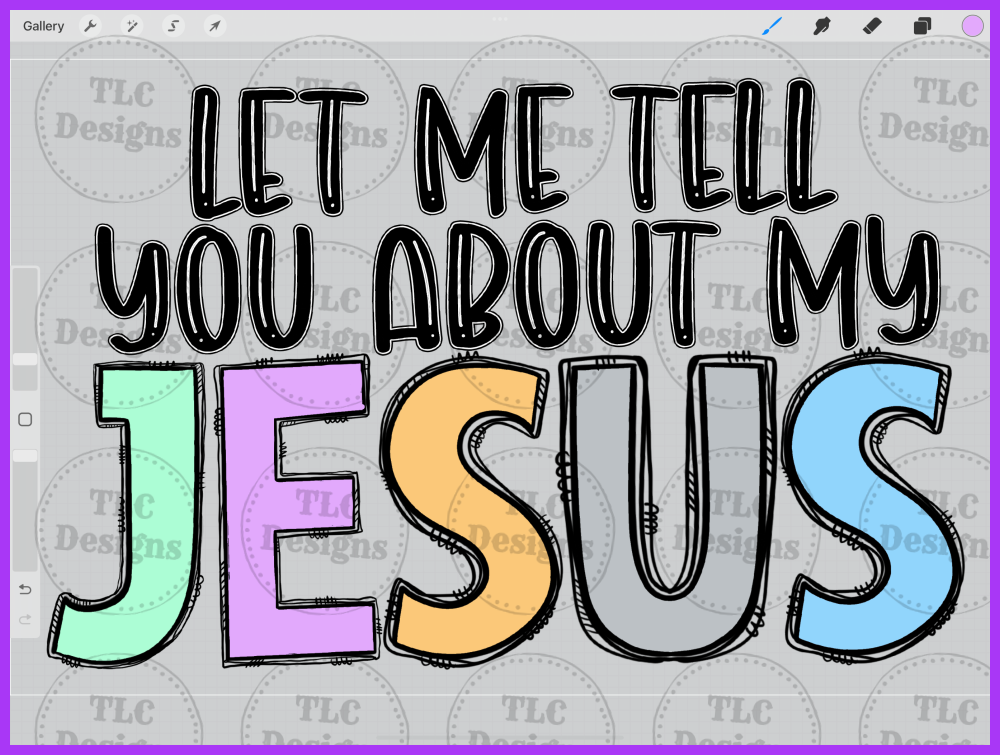 Let Me Tell You About My Jesus Blue Full Color Transfers