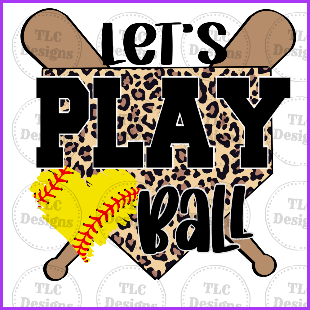 Lets Play Ball Leopard Plate Full Color Transfers
