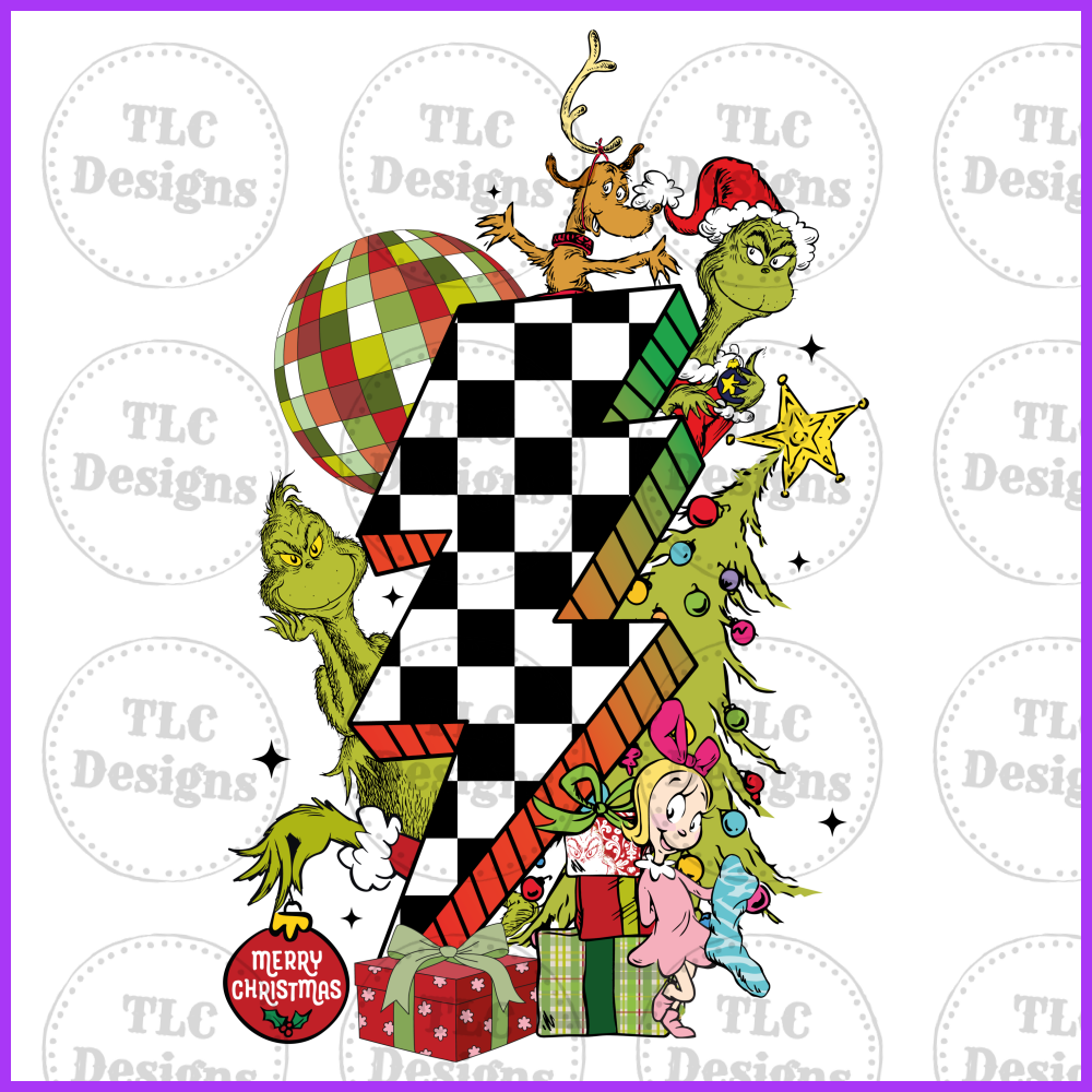 Lightening Grinch Full Color Transfers