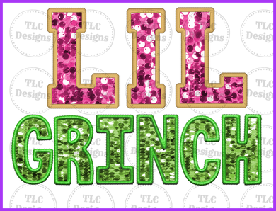 Lil Grinch Faiux Sequins Full Color Transfers