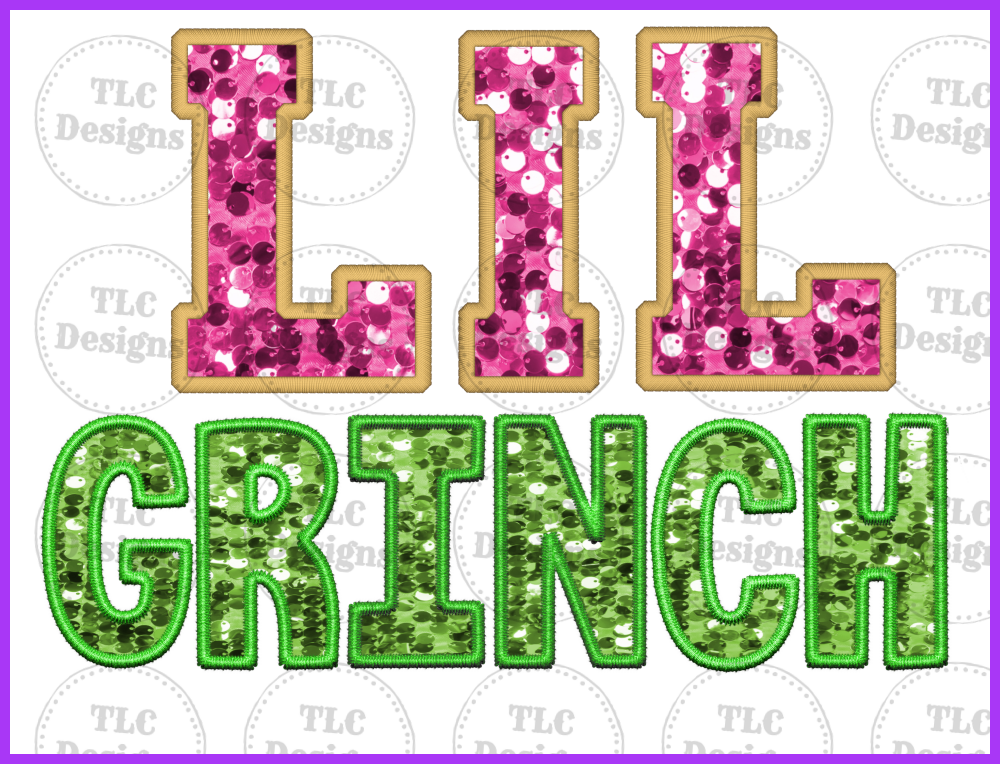 Lil Grinch Faiux Sequins Full Color Transfers