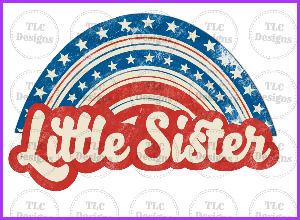 Little Sister Rainbow Full Color Transfers