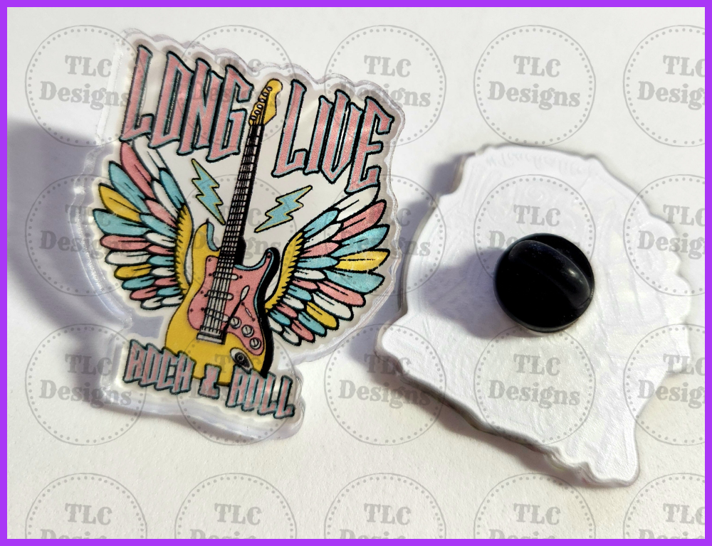 Long Live Rock N Roll Acrylic Pin Apparel & Accessories