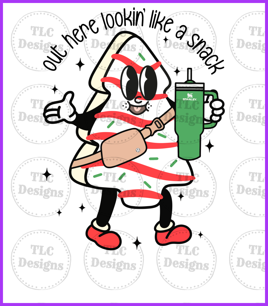 Looking Like A Snack Green Tumbler Full Color Transfers