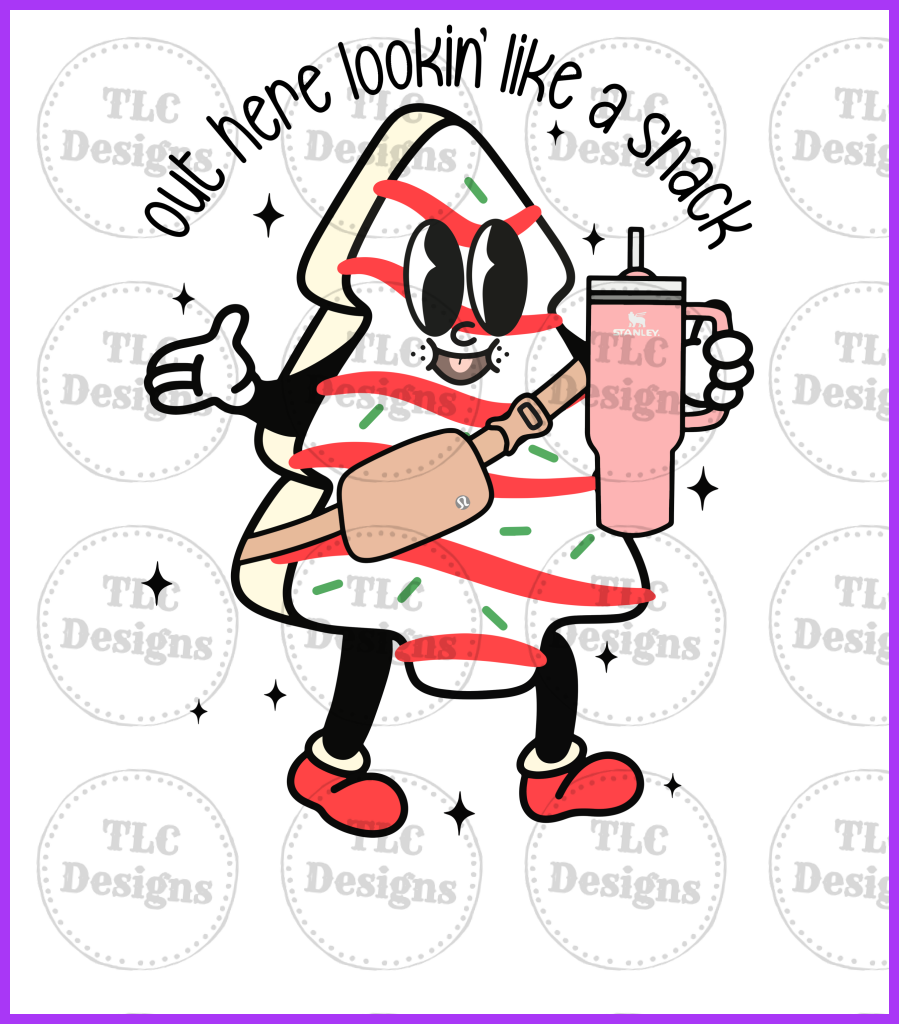 Looking Like A Snack Pink Tumbler Full Color Transfers